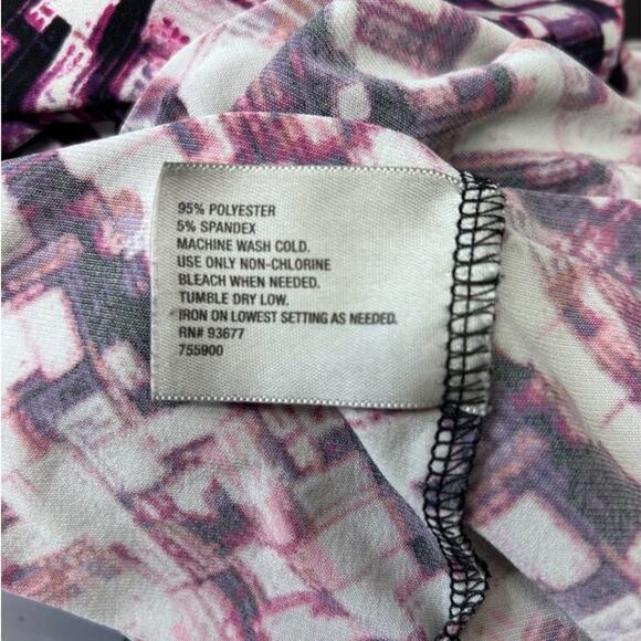 Worthington Womens Stretch Top 1X Abstract Print Polyester/Spandex Blend - Picture 5 of 7